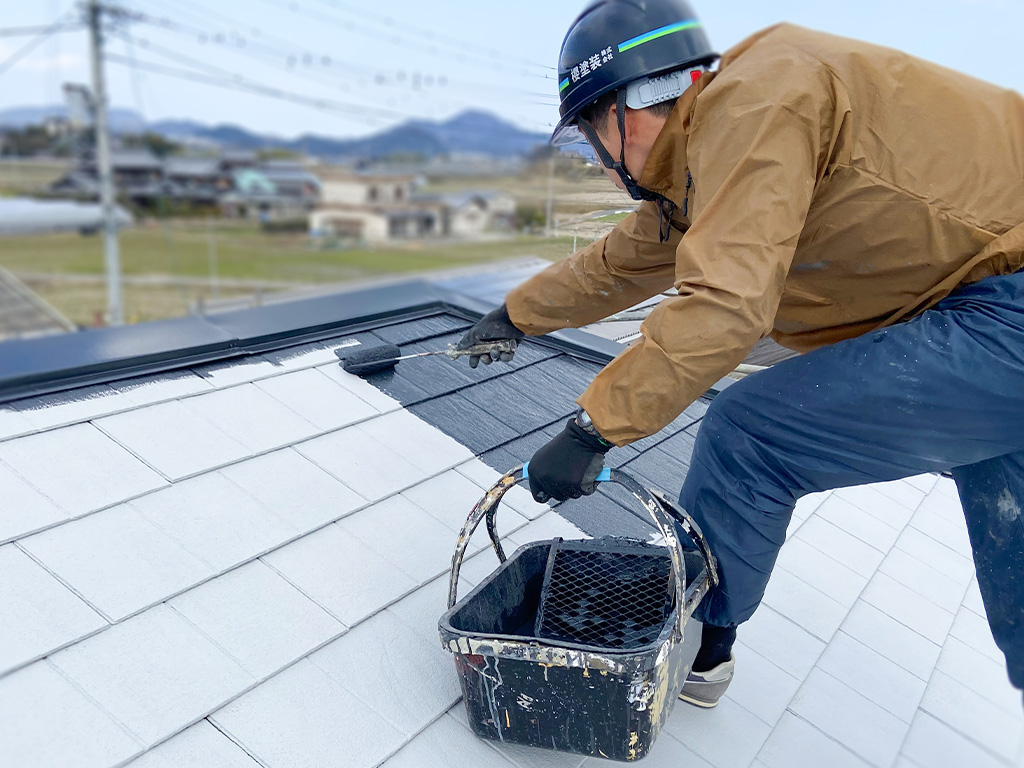 櫻塗装_施工の流れ_施工　屋根の塗り替え